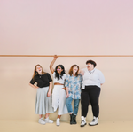 Load image into Gallery viewer, Four women standing side-by-side wearing color NÖZ sunscreen on their noses.
