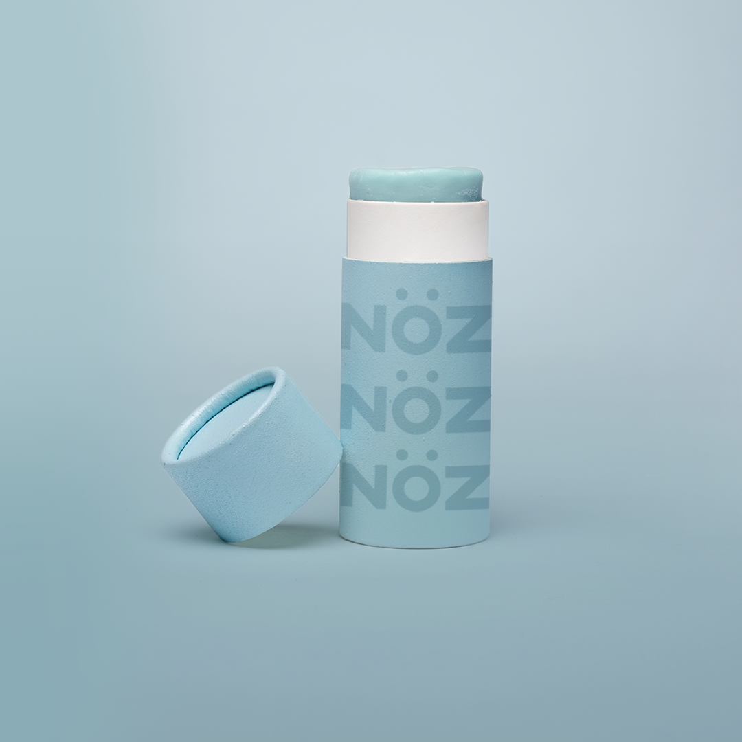 Front view of NÖZ facial sunscreen the the shade blue.