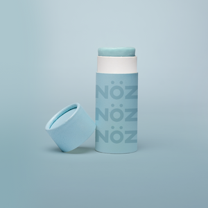 Front view of NÖZ facial sunscreen the the shade blue.