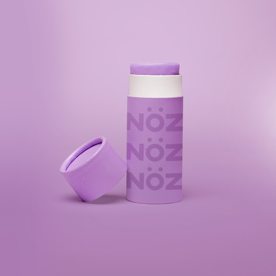 Front view of NÖZ facial sunscreen the the shade purple.
